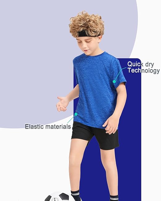 Quick Dry Short Sleeve Youth Performance Activewear T-Shirt for Kids