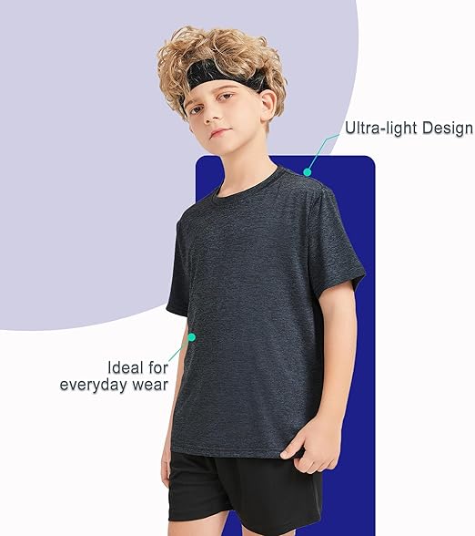 Quick Dry Short Sleeve Youth Performance Activewear T-Shirt for Kids