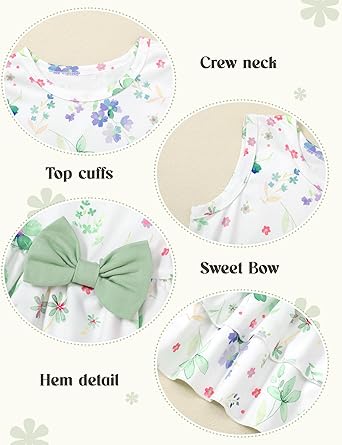 2Pcs Baby Girl Summer Outfits Sleeveless Bow Knot Tank Shirts Tops + Shorts