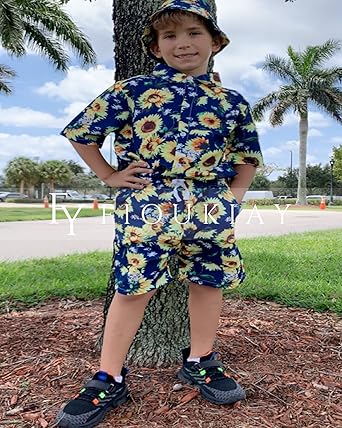 fioukiay Toddler Baby Boy Summer Outfits Little Kids Hawaiian Clothes Short Sets