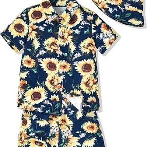 fioukiay Toddler Baby Boy Summer Outfits Little Kids Hawaiian Clothes Short Sets